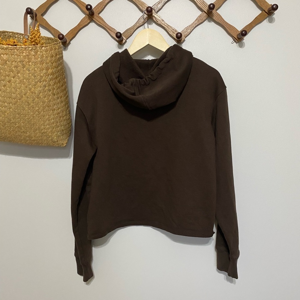 Champion Dark Brown Women's Cropped Hoodie - Picture 4 of 5